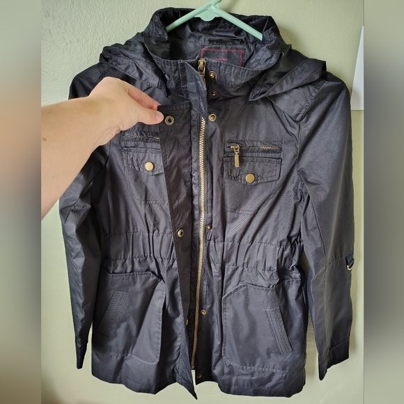 Yoki Girls Medium (Size 8-10) Black Anorak Outerwear Jacket w/ Removable Hood - Picture 3 of 13